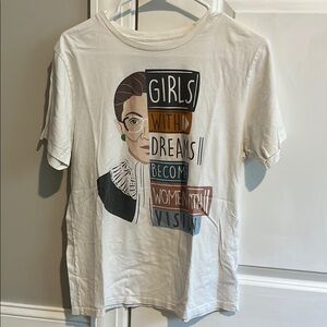 Women's White Graphic Tee - Girls with Dreams